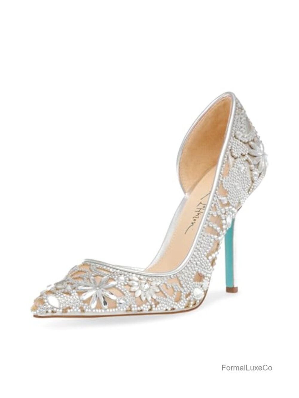 Stiletto Heel Pump Rhinestone Embellished Slip-On 4 Inch Heel